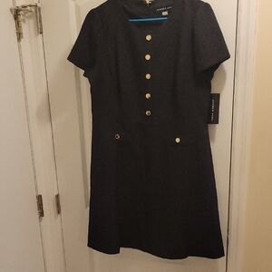 Andrew MARC ELegant Black Button-Down Dress
